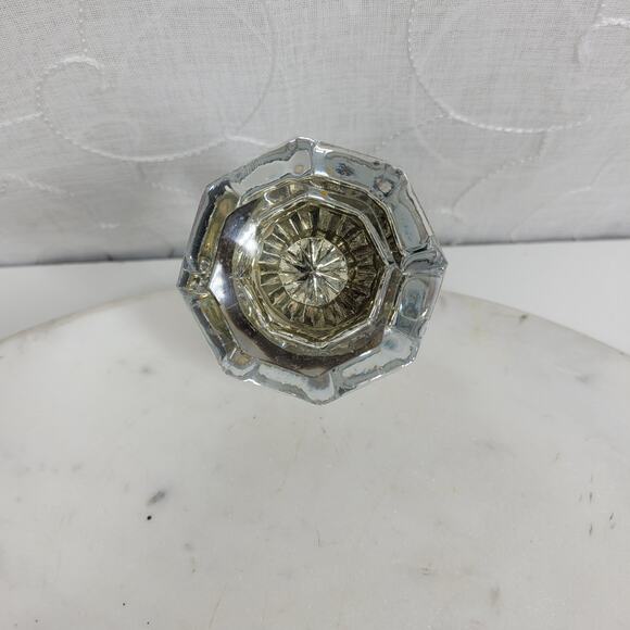 Antique 8‎ Point Crystal Door Knob 5" Interior Handle Metal and Glass Door Knob - Picture 11 of 16
